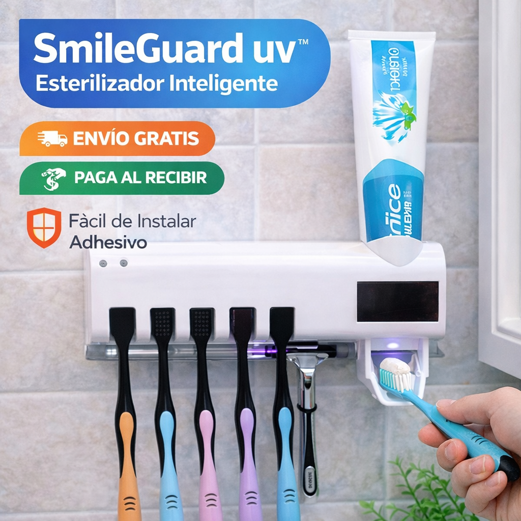 SmileGuard UV™ – Esterilizador Inteligente con Dispensador Automático