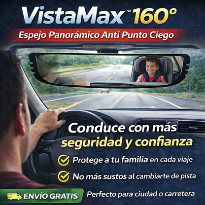 VistaMax 160° – Espejo Panorámico Anti Punto Ciego